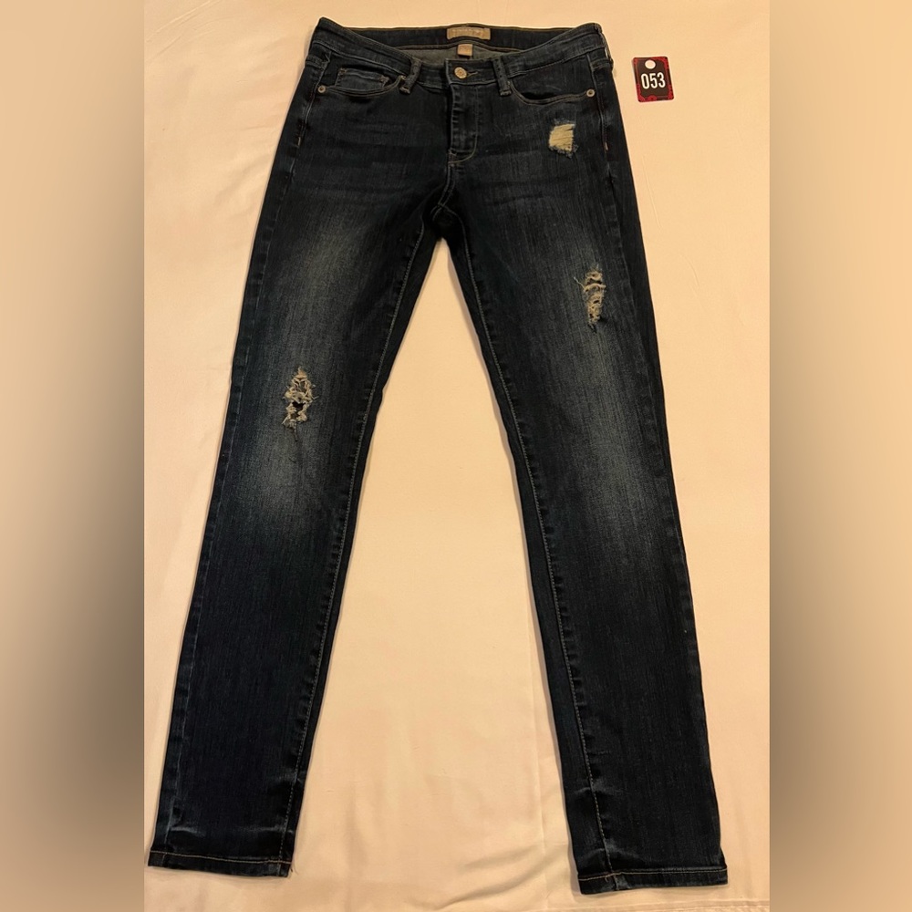 Bannana Republic Skinny Fit Mid Wash Jeans Size 26 Ripped Style